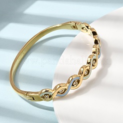 304 Stainless Steel Enamel Hinged Bangles for Women&nbsp;BJEW-B168-04G-01