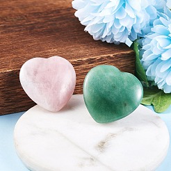 2Pcs 2 Style Heart Natural Mixed Gemstone Massage&nbsp;G-SZ0001-76B