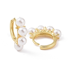 Plastic Pearl Hoop Earrings&nbsp;KK-E033-14G