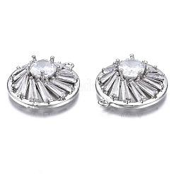 Brass Clear Cubic Zirconia Pendants&nbsp;ZIRC-S069-006P