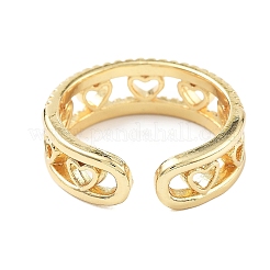 Brass Micro Pave Cubic Zirconia Cuff Rings for Women&nbsp;LS-RJEW-U031-01G