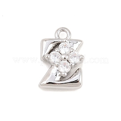 26Pcs Brass Micro Pave Clear Cubic Zirconia Charms&nbsp;KK-Z151-18P