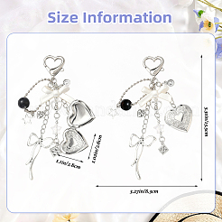 1Pc Heart with Bowknot Alloy Pendant Decorations&nbsp;KEYC-SZ0001-28