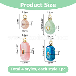 4Pcs 4 Styles Natural & Synthetic Mixed Stone Pendants&nbsp;KK-HS0002-16A