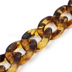 Acrylic Imitation Leopard Skins Curb Chain for DIY Keychains&nbsp;X-HJEW-JM00400-01