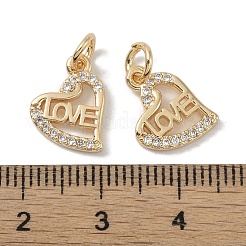 Brass Micro Pave Clear Cubic Zirconia Pendants&nbsp;KK-S367-14A