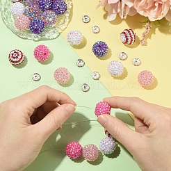 24Pcs 6 Styles Resin Rhinestone Graduated Beads&nbsp;RESI-YW0006-32