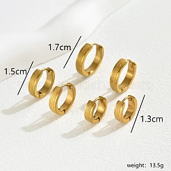 3 Pairs Vintage Frosted Brass Hoop Earring Sets&nbsp;MK3125-1
