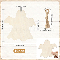 Halloween Theme Unfinished Wood Pendant Decorations&nbsp;HJEW-WH20003-47B