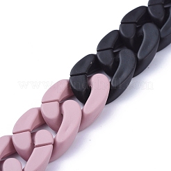 Handmade Opaque Spray Painted Acrylic Curb Chains&nbsp;AJEW-JB00620-02