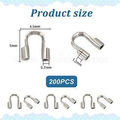 200Pcs 304 Stainless Steel Wire Guardian and Protectors&nbsp;STAS-PH0005-54