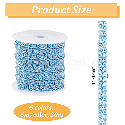 30M 6 Colors Polyester Centipede Braid Lace Trim&nbsp;OCOR-PH0002-24
