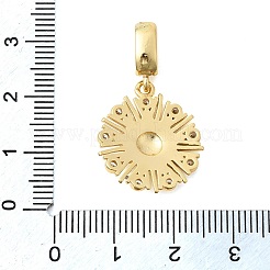 Brass Micro Pave Clear Cubic Zirconia Pendants&nbsp;KK-Z150-18G