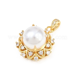 Brass Micro Pave Clear Cubic Zirconia Pendants&nbsp;KK-H268-09G