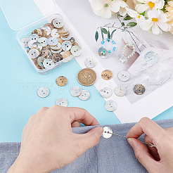 100Pcs Natural Akoya Shell Buttons&nbsp;BUTT-PH0001-41A