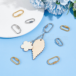 8Pcs 4 Styles 304 Stainless Steel Screw Carabiner Lock Charms&nbsp;STAS-UN0050-90