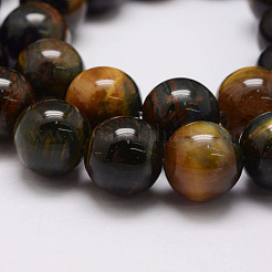 Natural Yellow Blue Tiger Eye(Dyed & Heated) Bead Strands&nbsp;X-G-P230-07-4mm