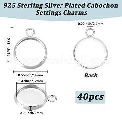 40Pcs 304 Stainless Steel Pendant Cabochon Settings&nbsp;STAS-BBC0010-68