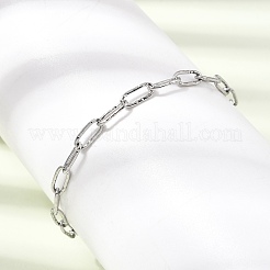 4MM 304 Stainless Steel Textured Paperclip Chain Bracelets for Man and Women&nbsp;SA-CBAB767-13P