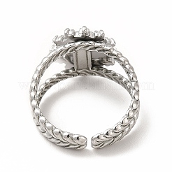 Tarnish Resistant 304 Stainless Steel Sun Open Cuff Ring Settings&nbsp;X-RJEW-B027-23P