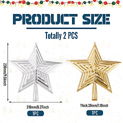 2Pcs 2 Colors Plastic Star Tree Top Decoration&nbsp;KY-TA0001-69