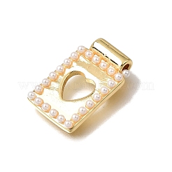 Brass with ABS Imitation Pearl Pendants&nbsp;KK-CBA8E93-05A
