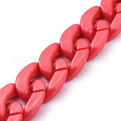 Handmade Opaque Acrylic Curb Chains&nbsp;AJEW-JB00564