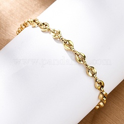 304 Stainless Steel Coffee Bean Chain Bracelets for Women&nbsp;BJEW-C094-11G