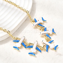 Brass Enamel Pendant Necklaces&nbsp;NJEW-B157-07G-01