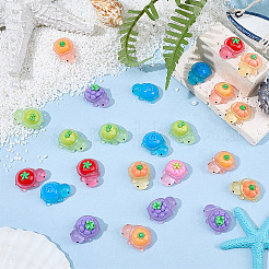 42Pcs 7 Colors Luminous Resin Tortoise with Fruit Display Decorations&nbsp;DJEW-SP0001-40