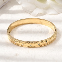 304 Stainless Steel Rhinestone Hinged Bangles for Women&nbsp;BJEW-B168-16G