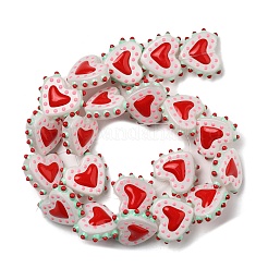 Baking Paint Glass Bumpy Beads Heart&nbsp;LAMP-V001-07D