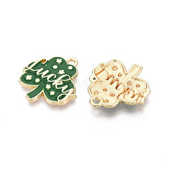 Saint Patrick's Day Alloy Enamel Pendants&nbsp;ENAM-T024-36A-G