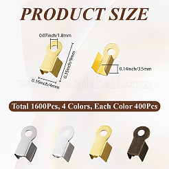 1600Pcs 8Bags 4 Colors Iron Folding Crimp Ends&nbsp;IFIN-CL0001-10