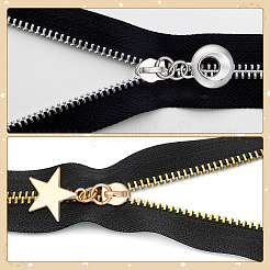 48Pcs 6 Styles Alloy Zipper Sliders with Round Charm&nbsp;DIY-ME0003-69