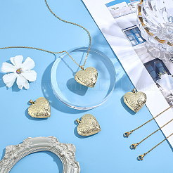 4Pcs Brass Heart Locket Pendants&nbsp;NJEW-ME0001-19