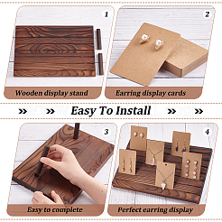 7-Slot Rectangle Wooden Place Earring Display Stands&nbsp;ODIS-FG0001-67A