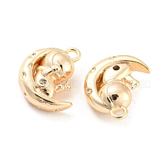 Brass Micro Pave Cubic Zirconia Pendants&nbsp;KK-E090-23G