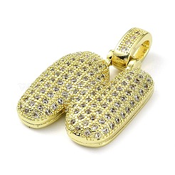 Brass Micro Pave Clear Cubic Zirconia Pendants&nbsp;KK-M279-01G-N