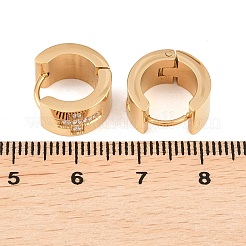 304 Stainless Steel Micro Pave Clear Cubic Zirconia Hoop Earrings&nbsp;EJEW-G457-03G