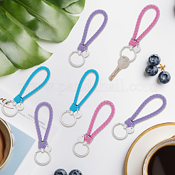 12Pcs 3 Colors PU Leather Knitting Keychains&nbsp;KEYC-CL0001-20B