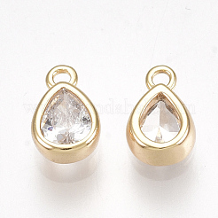 Brass Cubic Zirconia Charms&nbsp;KK-S350-089G