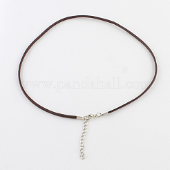 2mm Faux Suede Cord Necklace Making with Iron Chains & Lobster Claw Clasps&nbsp;NCOR-R029-02