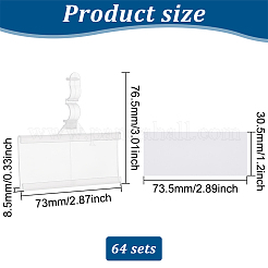 Rectangle Reusable Plastic Shelf Label Holders&nbsp;ODIS-WH0043-56B