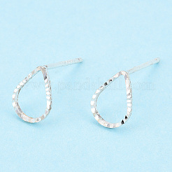 925 Sterling Silver Hollow Teardrop Stud Earrings&nbsp;STER-T005-08