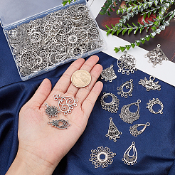 90Pcs 15 Style Tibetan Style Alloy Chandelier Component Links&nbsp;FIND-PH0005-88