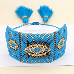 Friendship Eye Loom Pattern Seed Beads Bracelets for Women&nbsp;BJEW-Z013-15C
