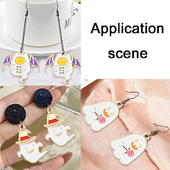 20Pcs 5 Styles Light Gold Tone Alloy Enamel Pendants&nbsp;ENAM-FP0003-16