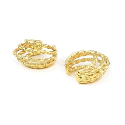 Rack Plating Brass Multi Lines Cuff Earrings&nbsp;EJEW-D069-05G