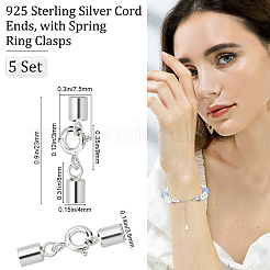 4 Sets 925 Sterling Silver Spring Ring Clasps&nbsp;STER-BBC0001-25
